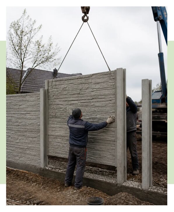 Установка бетонного забора под ключ с доставкой в Первоуральске