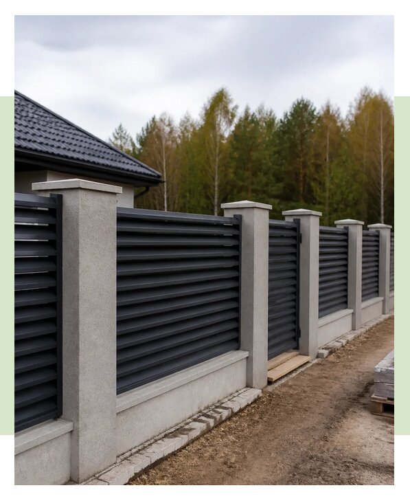 Забор с бетонными столбами в Первоуральске по цене от 5661 р. | ЗаборЭксеперт-Прв